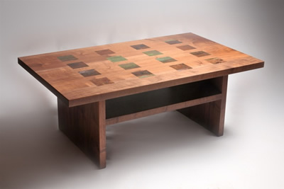 Walnut and Copper Inlay Table